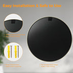 OLIXIS 20 Inch Gold Round Bathroom Wall Mirror, Round Bathroom Mirrors - Image 5