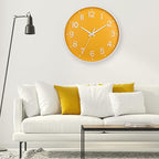 HZDHCLH Yellow Wall Clocks Battery Operated, 12 inch Silent Non Ticking Modern - Image 2