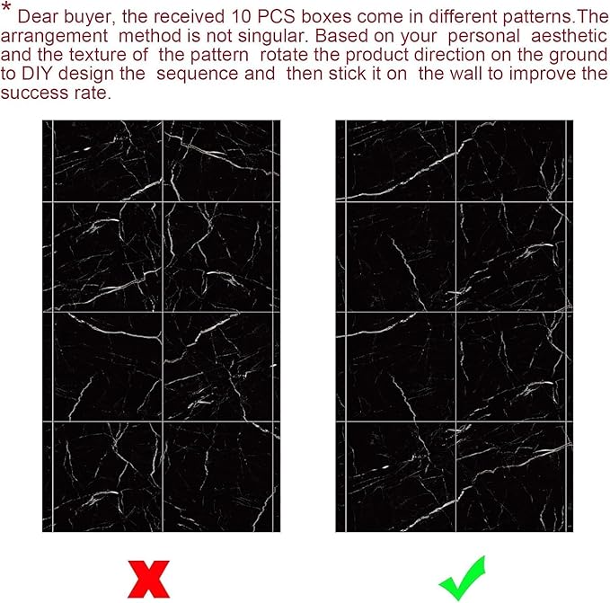 Chejiaye 10pcs Marble Peel and Stick Backsplash Waterproof Washroom Wall Panels - Image 8