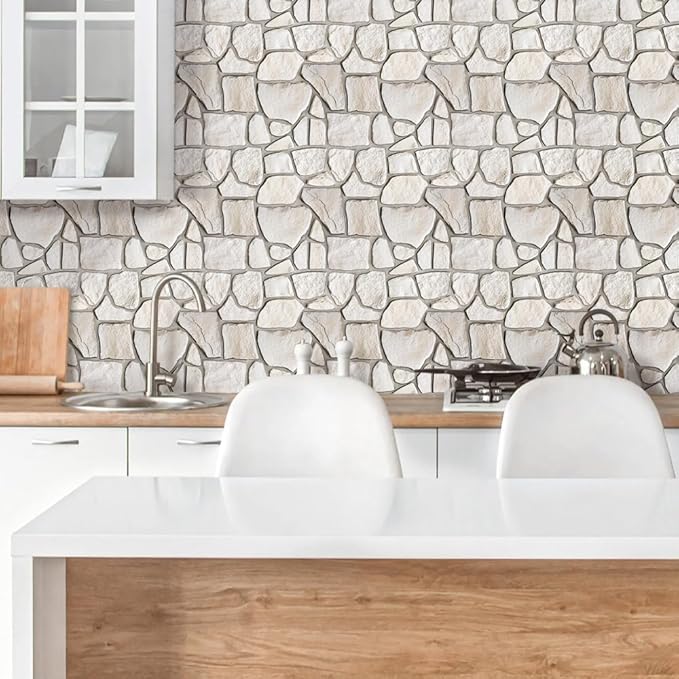 COMSTICKC 3D Faux Stone Wall Sticker Peel and Stick Wall Panels, Not Real Stone - Image 8
