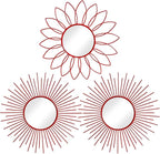 3 Pack Metal Mirrors for Wall Sunburst Wall Mirrors Home Décor Decorative by Uaussi