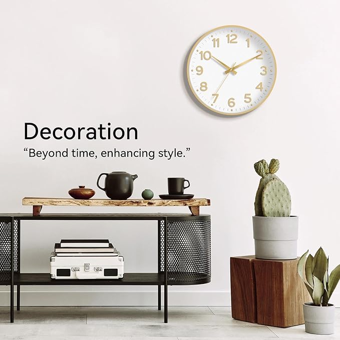 Roymnie Wall Clock 12 Inch Silent Wall Clocks Battery Operated-Modern Non - Image 5