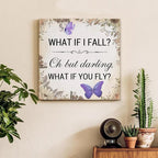 Inspirational Purple Butterfly Wall Art Decor, What If You Fly Motivational - Image 3