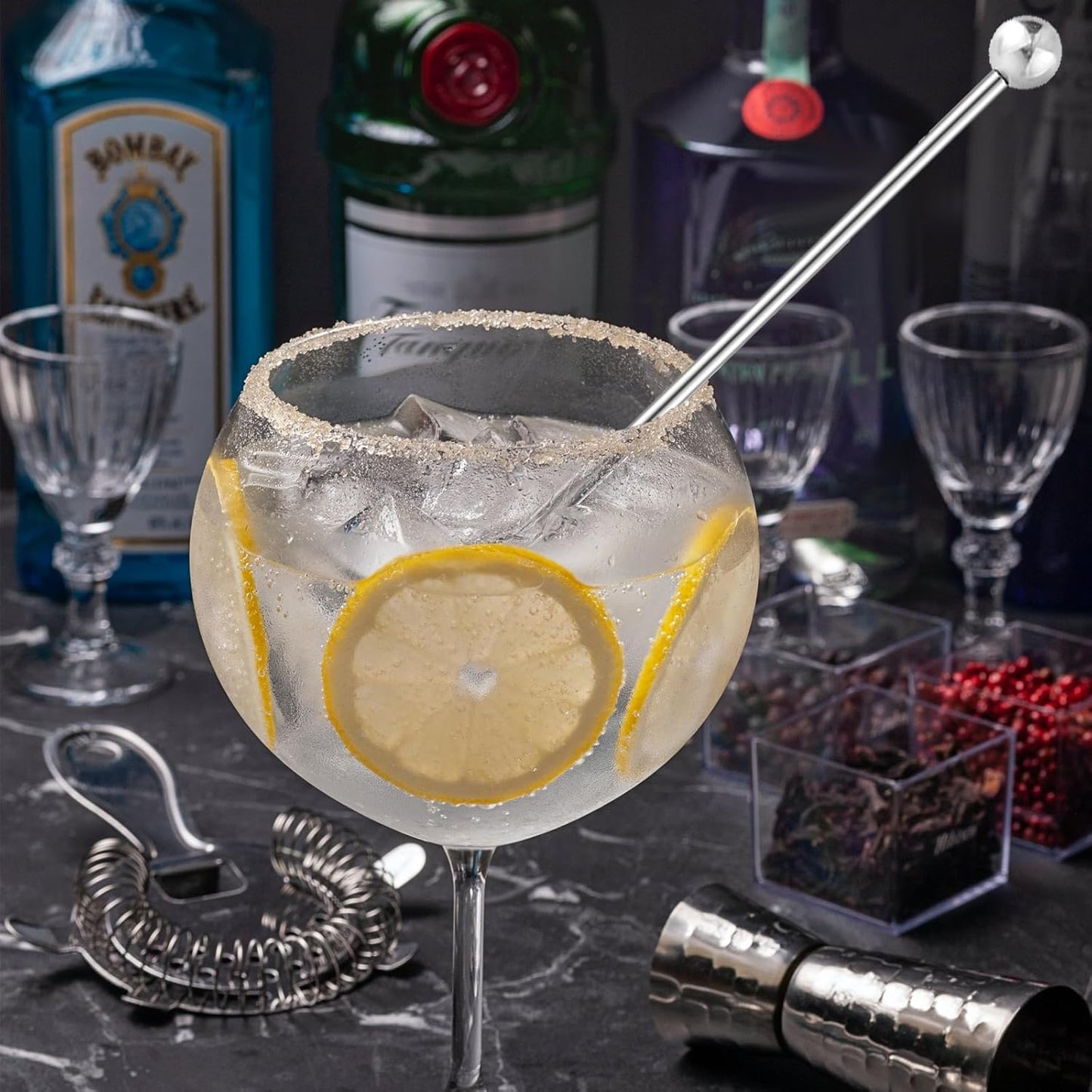 5 Pieces 7.4 Inch Stainless Steel Coffee Stirrers Holder Stainless Steel Swizzle Stick Coffee Stirrers Reusable Stir Sticks for Cocktails Coffee Whiskey