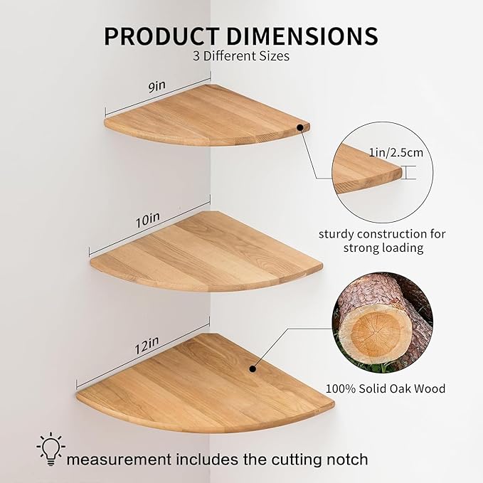 Floating Corner Shelves, Living Room - Image 2