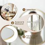NEWBULIG 20 Inch Round Wall Mirror, Bathroom Mirror - Image 4