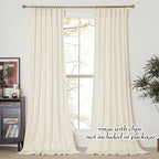 NICETOWN Thermal Insulated Velvet Curtains Ivory 96 Inch Length, Heavy Duty - Image 2
