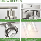 MOKATNG 3-Light Bathroom Light Fixtures, Vanity Light - Image 4