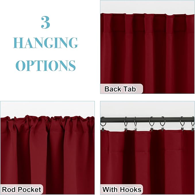 RYB HOME Blackout Curtains for Living Room, Privacy Thermal Insulating Window - Image 2