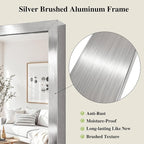 Koonmi Silver Rectangle Wall Mirror, 30x48 Inch Bathroom Mirror, Aluminum Frame - Image 4