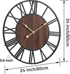 Vantic 24 Inch Large Wall Clock, Roman Numeral Wood Oversized Wall Clocks - Image 2