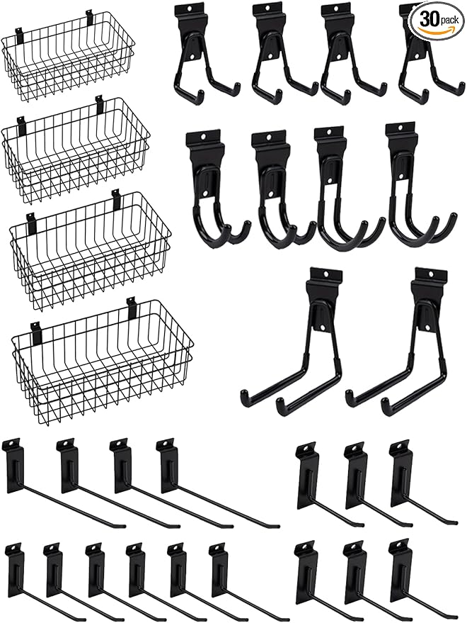 Slatwall Accessories 30 Pcs Slatwall Hook Slat Wall Hanging Hook Garage by FRAYSCENT
