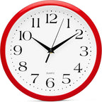 Bernhard Products Red Wall Clock Silent Non Ticking by BernhardProducts