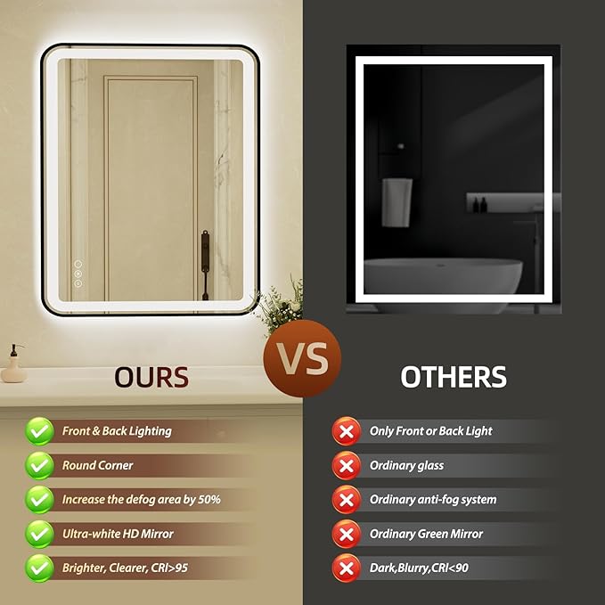 36x48 Inch LED Bathroom Mirror - Image 6