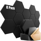 8 Pack Self-Adhesive Acoustic Panels 12" X 10" X 0.4" by Dailycooper