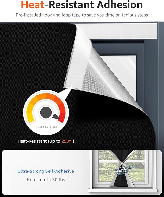 Sumobaby Blackout Curtains for Bedroom Portable 36"x68", No Drill Blackout - Image 3