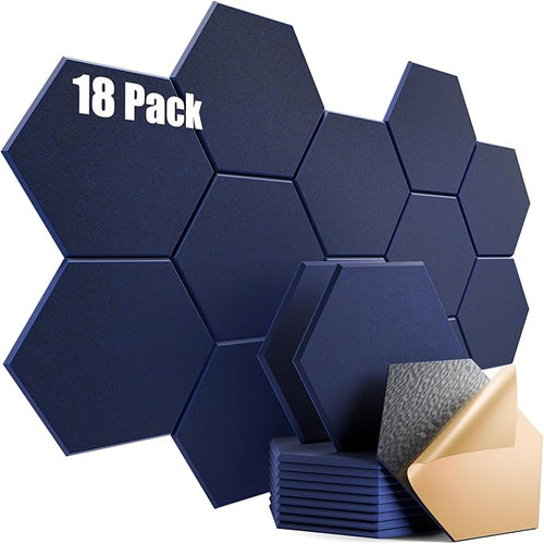 18 Pack Self-Adhesive Acoustic Panels 12" X 10" X 0.4" by Dailycooper