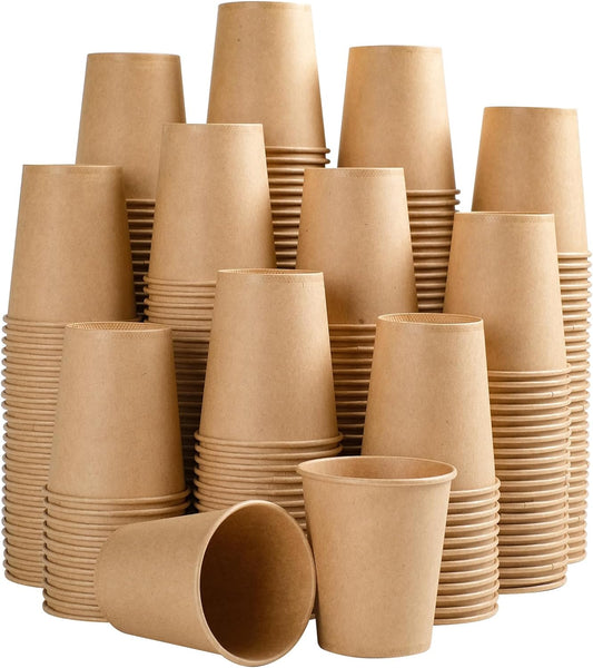 400 Pack 5 oz Kraft Paper Cups, Disposable Bathroom Cups, Mini Mouthwash Cups, Hot/Cold Beverage Drinking Cup for Home, Store, Travel, Events (Brown)