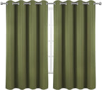 LEMOMO Olive Green Blackout Curtains 52 x 63 Inch Length/Set of 2 Curtain - Image 2