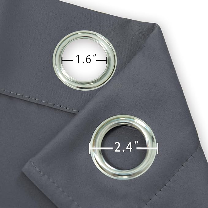 LEMOMO Grey Blackout Curtains 42 x 72 Inch Length/Set of 2 Curtain - Image 5