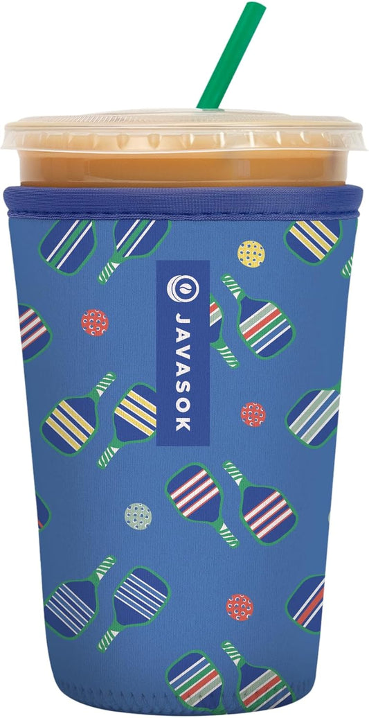 Sok It JavaSok Iced Coffee & Cold Soda Insulated Neoprene Cup Sleeve (Pickleball, Medium: 22-28oz)