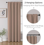 CUCRAF Khaki Blackout Curtains 90 inch Length 2 Panels Set, Rod Pocket Room - Image 3
