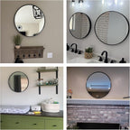 Oruii Black Circle Mirror, 18 inch Round Mirror Metal Frame, Living Room - Image 6