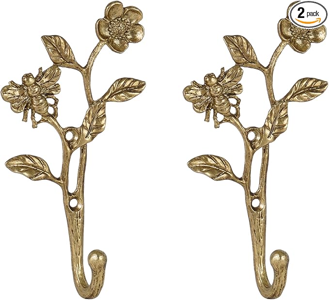 SOFFEE DESIGN 2pcs Metal Dark Gold Coat Hooks by SOFFEEDESIGN