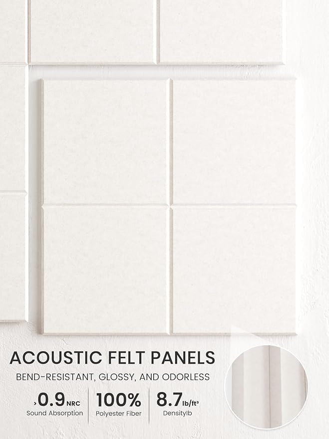 Bumusty Large Felt Bulletin Board, 30 Push Pins, 40 Adhesive Tabs, Milky White - Image 3