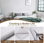 Grasscloth Peel and Stick Wallpaper White Gold Wallpaper15.7 x 118" Linen - Image 7
