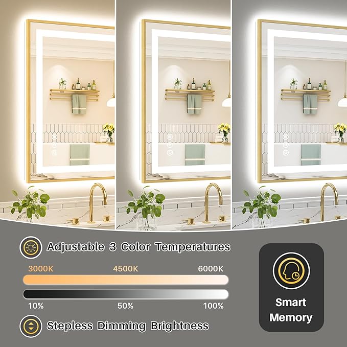 40x36 Inch LED Bathroom Mirror - Image 5
