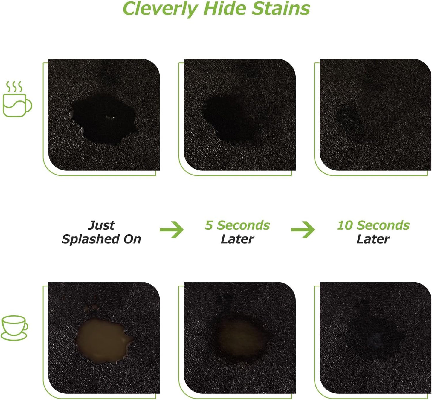 Matace Designer Coffee Bar Mat, Extra Large 17 x 31.5 Inches, Rubber Backing, Absorbent Coffee Maker Mats for Dish Drying, Kitchen Countertop, Heat Resistant, Solid Black