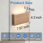 Wood Wall Sconce Indoor Wall Lights Hardwired 1 Pack Up and Down Wall Mount - Image 4