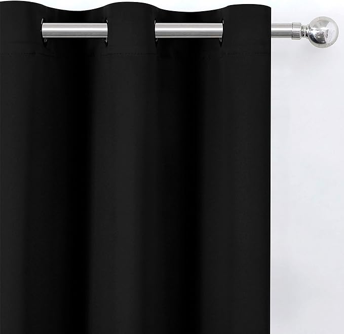 LEMOMO Black Thermal Blackout Curtains/38 x 63 Inch/Set of 2 Panels Room - Image 7