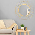 Gold Circle Mirror Wall Decorative Metal Wall Mirror, Art Small Round Wall Home - Image 3