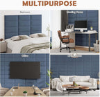 IFNOW Wall Mounted Upholstered Headboard Full, 3D Peel and Stick Soundproof - Image 7