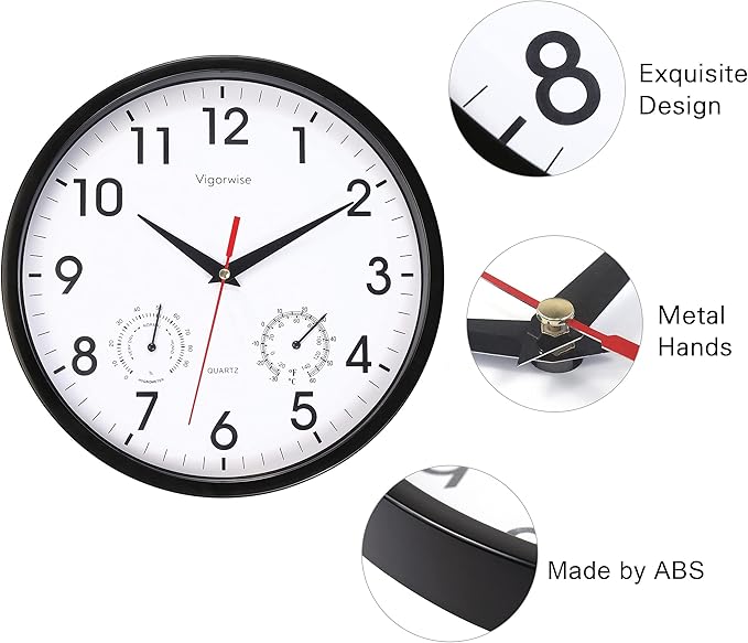 Wall Clock, Sweep Silent Movement Accurate Clocks - Image 3