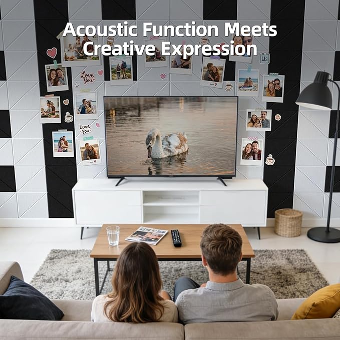 Vieshful Acoustic Panels, Peel & Stick Sound Absorbing Wall Panels, 10 Pack 12" - Image 9