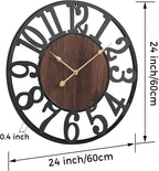 Vantic 24 Inch Large Wall Clock, Arabic Numeral Wood Oversized Wall Clocks - Image 2