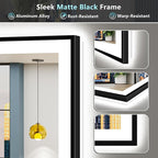 84x32 Black Framed LED Bathroom Mirror - Image 9