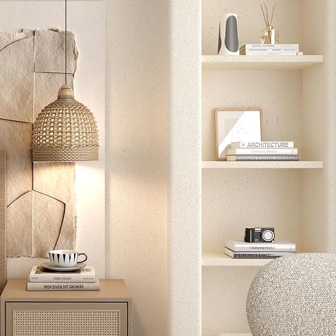 Natural White Wallpaper Grasscloth Textured Peel and Stick Wall - Image 3