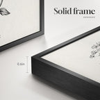 Framed Black and White Bathroom Wall Art, 4 Piece Vintage Floral Canvas Prints - Image 6