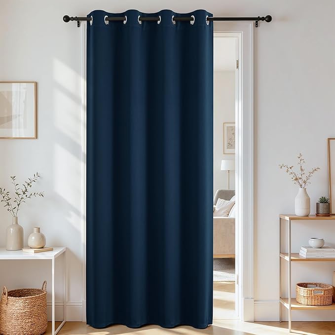 Joydeco Blackout Door Curtain for Doorway Privacy 96 Inches Long, Grommet by JOYDECO