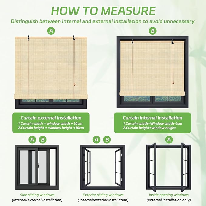 Bamboo Roman Shades, 24Wx72L Roll Up Bamboo Blind Privacy Shade - Image 7