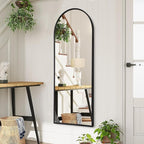Black Arched Full Length Mirror, Leaning Against Wall Mirror - Image 4