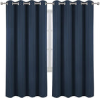 LEMOMO Navy Blue Blackout Curtains/52 x 72 Inch/Set of 2 Panels Room Darkening - Image 2