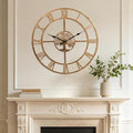 48 Inch Large Wall Clock for Living Room – Bronze Metal Clock by WallClockDecor