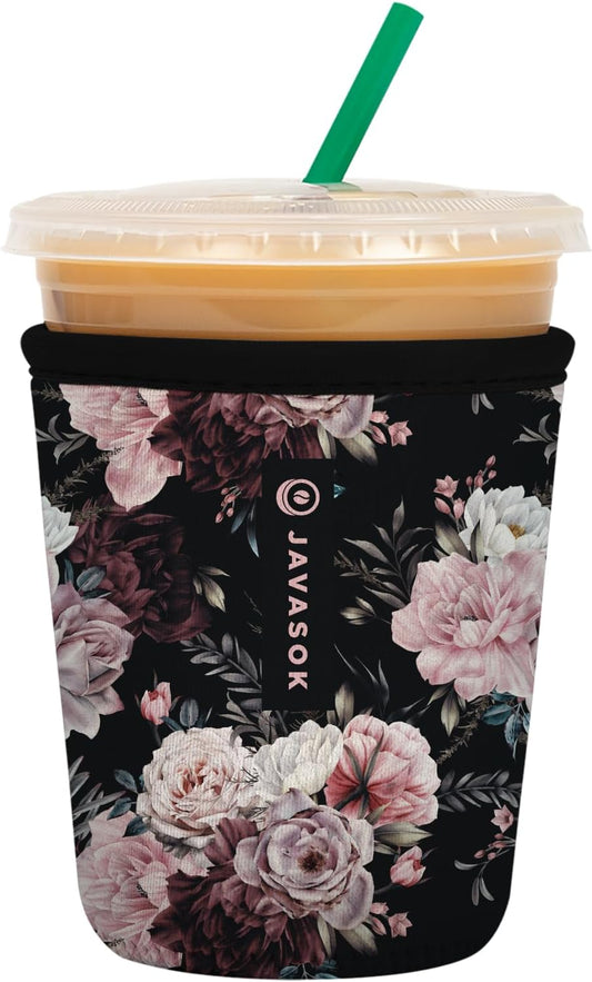 Sok It JavaSok Iced Coffee & Cold Soda Insulated Neoprene Cup Sleeve (Bloom at Night, Small: 16-20oz)