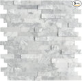 SUNWINGS 5-Sheet Peel and Stick Mosaic Natural 3D Stone Self Adhesive Marble by Sunwings