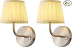 PUSU LED Cordless Nickel H9.6 inch Small Wall Sconces Set of 2, Rechargeable by PUSU